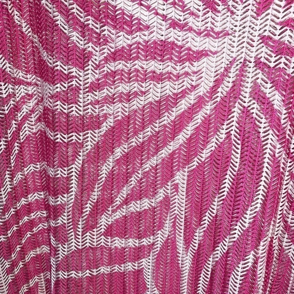 Swimsuit dress cover up dark pink and white Medium